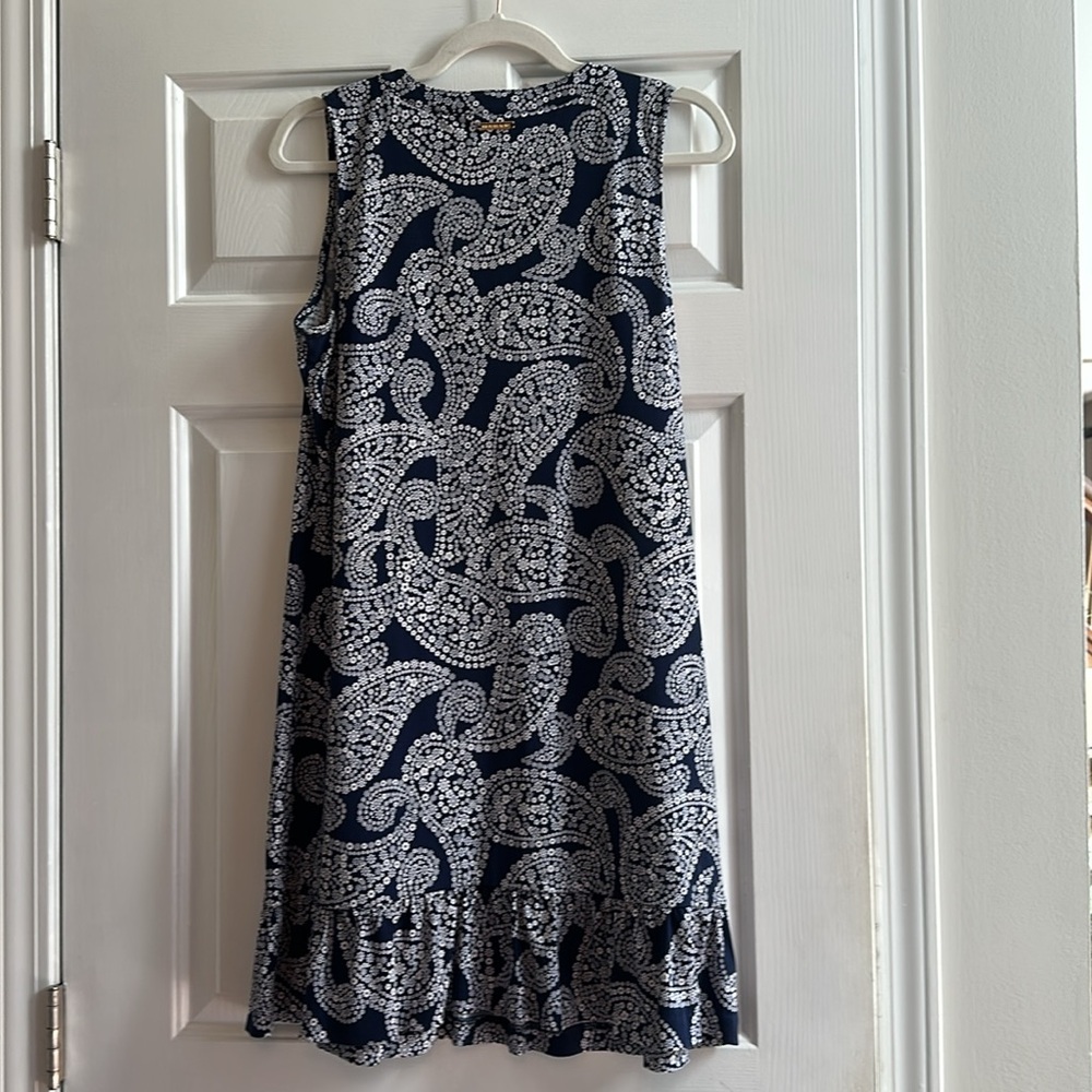 Michael Kors Navy and White Paisley Dress Size M - Picture 3 of 4